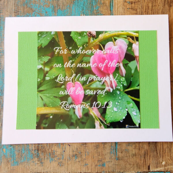 Blank Card – Romans 10:13 Flowers